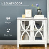 Kitchen Sideboard, Glass Door Buffet Cabinet, Bathroom Storage Cabinet with Adjustable Storage Shelf for Dining Room