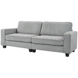 Canapé trois places, Causeuse en tissu avec coussin à ressort et porte-tasses pour salon