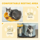 Cat Tree for Indoor Cats, 31.5 inch Cat Tower with Plush Perch
