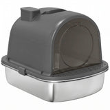 Enclosed Stainless Steel Litter Box, Metal Cat Litter Box with Scoop