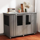 Dog Crate Furniture with Lockable Magnetic Door, Adjustable feet for Extra Large, Medium & Small Dogs