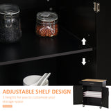 Rolling Kitchen Island Cart with Wood Top, Enough Storage Drawer Space with Towel Bar Rack Shelves, Portable Kitchen Utility Serving Cart Trolley on Wheels