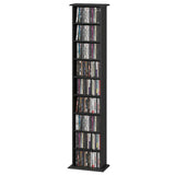 8-Tier DVD Shelf with 6 Adjustable Shelves, Holds 360 CDs, 185 DVDs or 185 Blu-rays