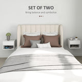 Floating Nightstand Set of 2, Wall Mounted Bedside Table with Drawer for Bedroom
