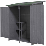 Garden Storage Shed Asphalt Roof Wooden Timber Double Door Utility Storage House with Shelf