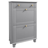 Slim Shoe Storage with 2 Flip Drawers and Adjustable Shelves Shoe Cabinet Organizer for 8 Pair