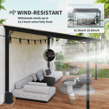 10' x 14' Hardtop Gazebo Wall-Mounted / Free Standing Outdoor Pergola with UPF 50+ & Waterproof Polycarbonate Roof