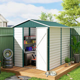 Abri de jardin 9' x 6', remise de patio extérieure avec toit en pente, porte verrouillable pour patio cour