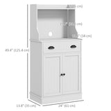 Microwave Cabinet, Kitchen Storage Cabinet with Drawer and Adjustable Shelf