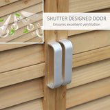 Wooden Garden Storage Shed Kit Wood Garage Tool Organisation Cabinet with 2 Door, 34