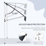 6.6'x5' Manual Retractable Patio Awning Sun Shelter Window Door Deck Canopy
