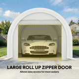 10' x 16' Heavy Duty Portable Carport Tent with Zippered Door