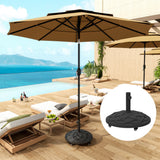 Round Patio Umbrella Base with Wheels, 44 lbs Resin Umbrella Stand Base, 1.3