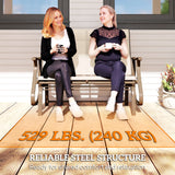Chaise berçante glissante extérieure 2 places, berçante de patio avec siège à mailles et dossier, cadre en acier pour l'extérieur
