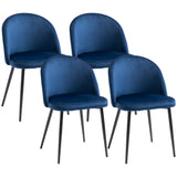 Modern Dining Chairs, Mid-Back Velvet-touch Upholstery Side Chair, Set of 4