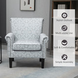 Upholstered Accent Chair, Single Armchair with Soft Linen Touch Fabric