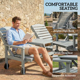 Banc extérieur avec roulettes et dossier haut ajustable 3 positions, causeuse extérieure 2 places avec trou parapluie