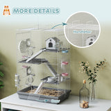 4-Level Large Hamster Cage with DIY Tubes, Exercise Wheels