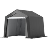 Remise de rangement extérieure 7' x 12' garage portable avec porte relevable pour moto