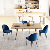 Modern Dining Chairs, Mid-Back Velvet-touch Upholstery Side Chair, Set of 4