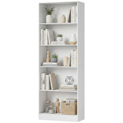 5-Tier Bookcase, Storage Bookshelf with Adjustable Shelves