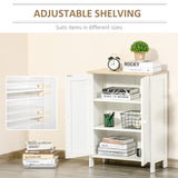 Storage Cabinet with Doors, Cupboard Organization with 2 Adjustable Shelves