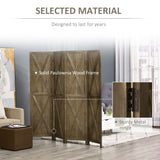 Paravent mural 4 panneaux style fermette avec conception repliable cadre en bois 5,6 pi