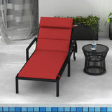 Coussin de chaise longue de patio Rembourrage de transat avec appuie-tête et attaches