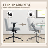 Criss Cross Chair with Flip-up Armrests, Wheels, Wide Office Chair with Adjustable Height
