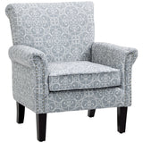 Upholstered Accent Chair, Single Armchair with Soft Linen Touch Fabric