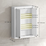 Bathroom Cabinet Wall Mounted, Modern Bathroom Wall Cabinet with 2 Doors and 2 Adjustable Shelves