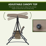 3 Person Outdoor Porch Swing Chair with Adjustable Canopy