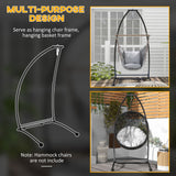 Hanging Hammock Chair Stand Only, C Shape Hanging Heavy Duty Metal Frame Swing Stand for Porch Swing Chair
