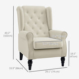 Fauteuil d'appoint en tissu, fauteuil à oreilles avec pieds en bois