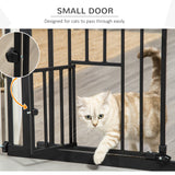 Retractable Gate Extra Wide Press-Mounted with Cat Door, 29-32 Inch
