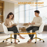 Office Chair, Teddy Fleece Upholstered Vanity Desk Chair