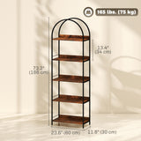 Bookshelf 5 Tier Arched Bookcase, 73.2