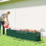 8 x 1.3 x 1.5ft Galvanized Raised Garden Bed, Reinforced Outdoor Planter Box with Open Bottom
