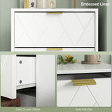 Modern Bedside Table, Accent Nightstand with 2 Drawers, Bed End Table for Bedroom