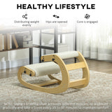 Ergonomic Kneeling Chair, Adjustable Rocking Wood Kneeling Stool, Desk Chair