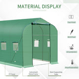 13'x6.6'x6.6' Polytunnel Greenhouse Walk in Greenhouse with Windows, Door & Wind Resistance Level 5