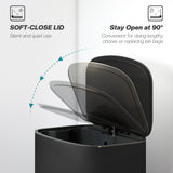 Fingerprint-proof Kitchen Trash Can, 13.2 Gallon Garbage Can with Soft-close Lid and Foot Pedal