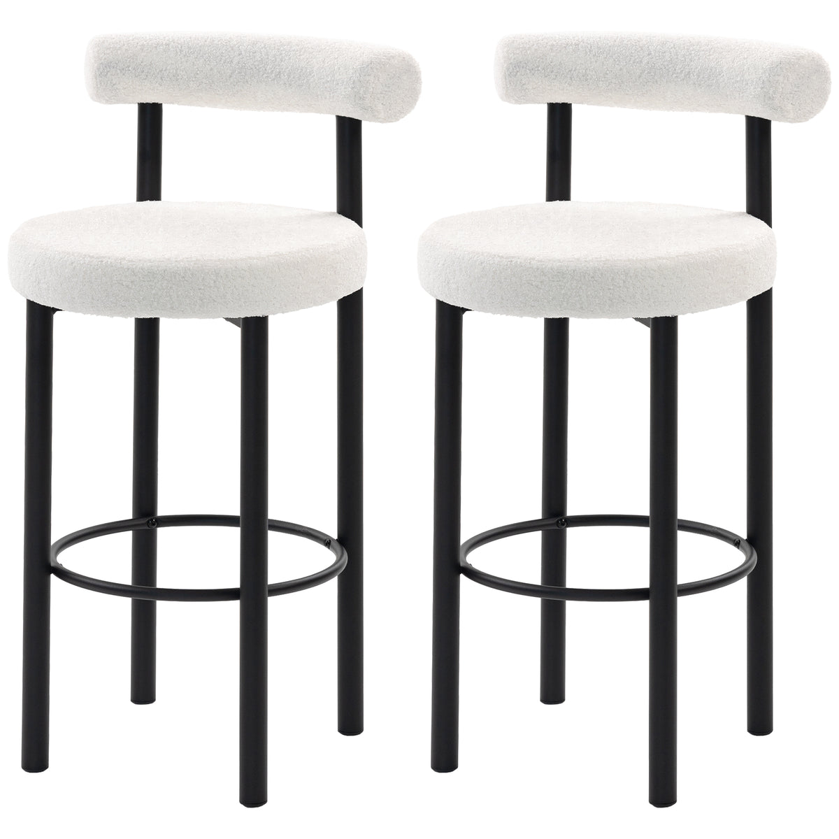 Bar Stools Set of 2, Bar Height Stools with Footrest for Kitchen Island