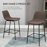 Tabourets de bar lot de 2, chaises de bar rembourrées hauteur comptoir