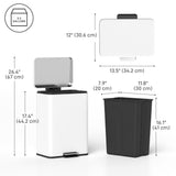 Garbage Bin, 5 Gallon (20 L) Garbage Can with Removable Inner Bucket