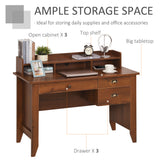 Table d'étude avec étagère de rangement, tiroirs, étagère, bureau à domicile, poste de travail avec gestion des câbles