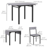 Foldable Dining Table Set for 2
