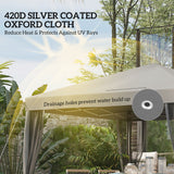 10' x 10' Pop Up Canopy Tent Gazebo, Foldable Canopy Tent with Zipper Mesh Sidewalls