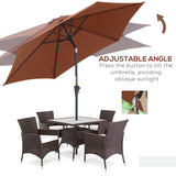 8.5FT Patio Umbrella, Round Garden Parasol with 6 Ribs, Market Sunshade Tilt Canopy w/ Crank Handle for Outdoor