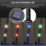 8.8 ft Solar Powered Outdoor Patio Umbrella Round Market Table Umbrella with Adjustable LED Lights Tilt Crank